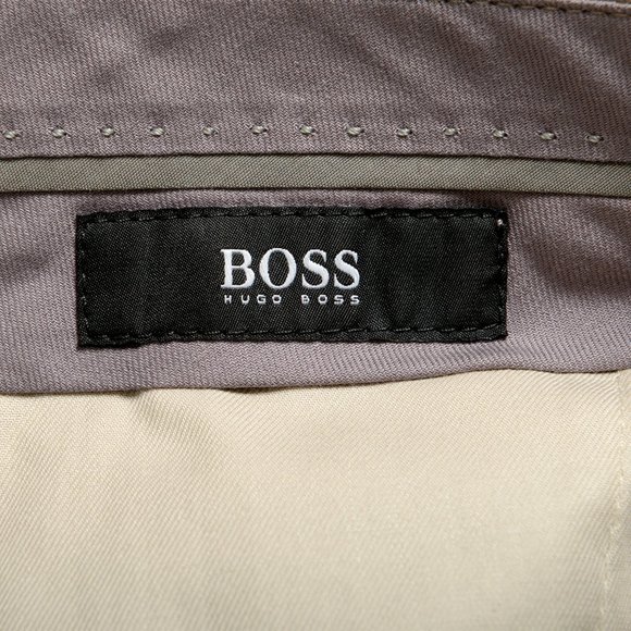 Hugo Boss Men's "Madisen" Beige 100% Wool Dress Flat Front Pants - Picture 5 of 6